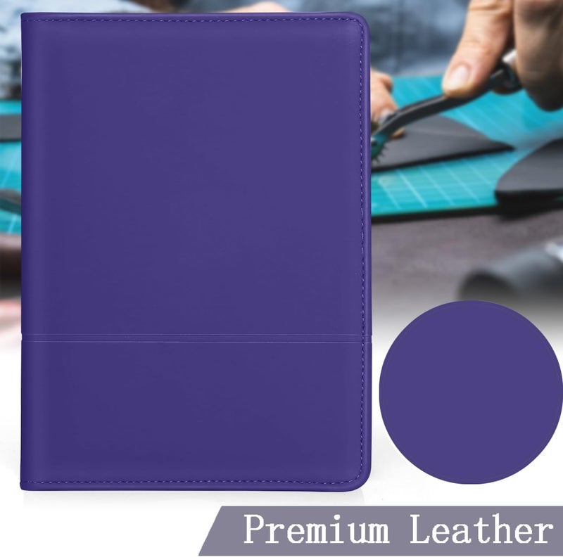 Konper Classic Padfolio/Junior Portfolio Folder Case, Business A5 Leather Organizer Binder for Men Women, A5 Writing Pad Included, Dark Purple - Image 3